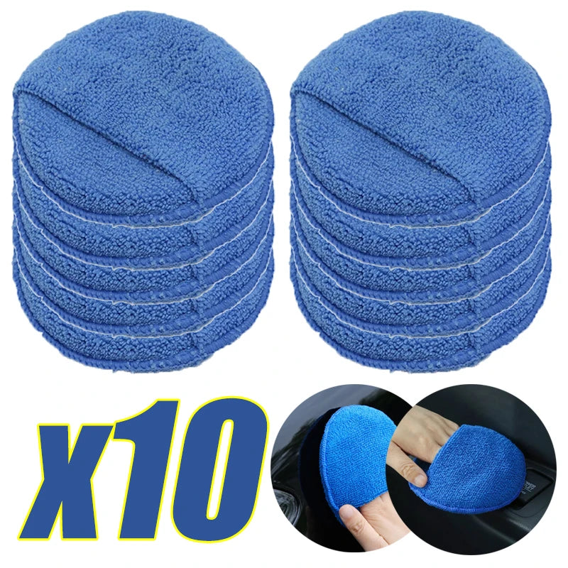 Microfiber Car Wax Applicator Pads - Ultra Soft Foam Sponges for Polishing, 2/5/10 Pack
