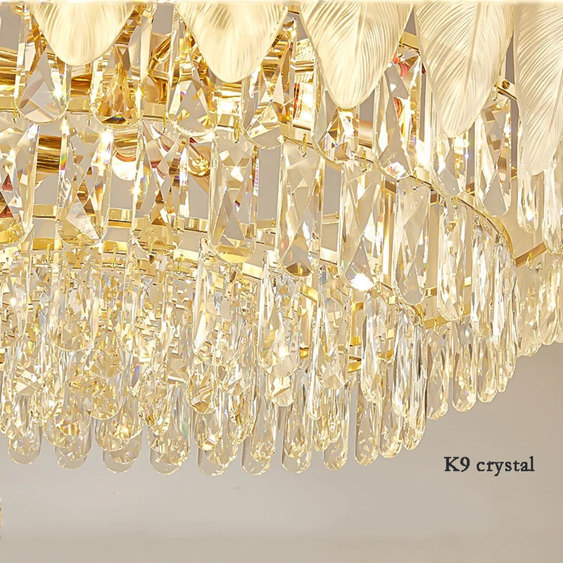 Modern LED Pendant Light with Feather Glass Shade for Living Room & Bedroom