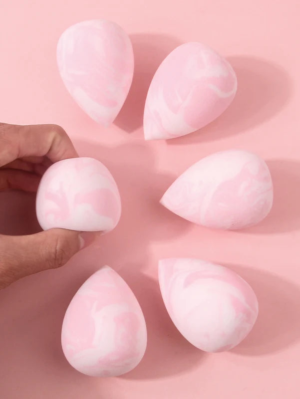 6-Piece Makeup Sponge Set with Powder Puff - Soft Cosmetic Blenders for Face Makeup