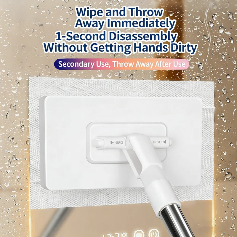 Hands-Free Automatic Wet Wipe Mop with Detachable Cloth Holder for Floor Cleaning