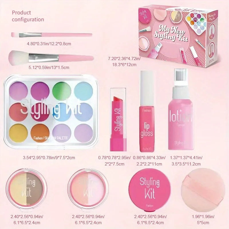 Children's Makeup Toy Set Non-Toxic 10-Piece Pretend Play Makeup Kit