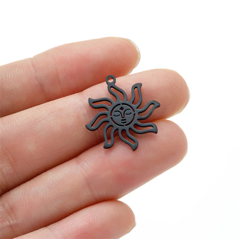 Sun Moon and Star Charm Bracelet Kit Jewelry Making Supplies - Stainless Steel DIY Set