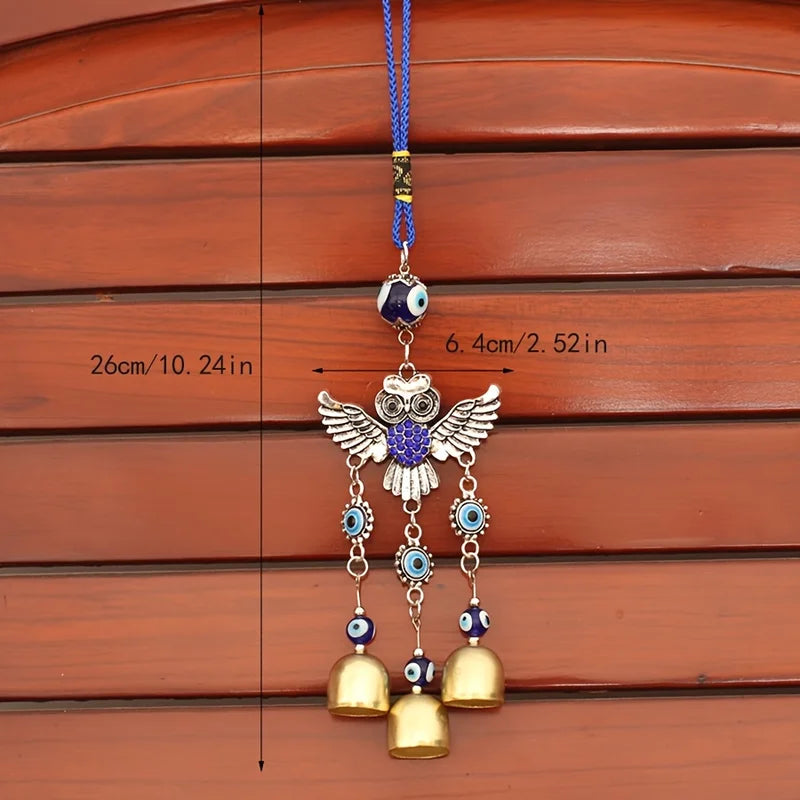Blue Owl Wind Chime for Outdoor Garden & Courtyard Decor - Birthday Gift