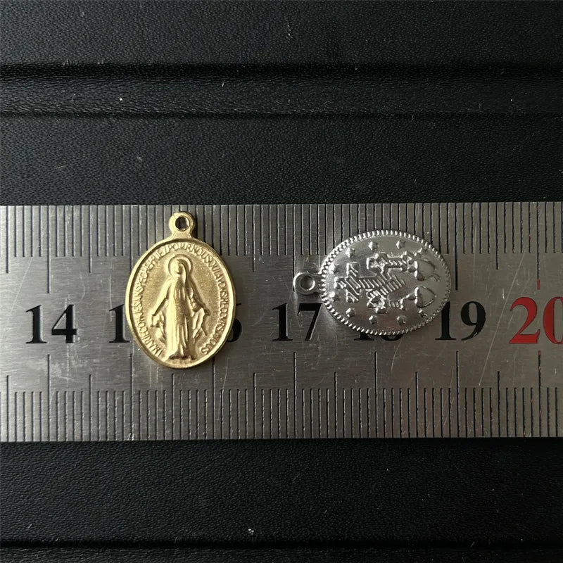 Religious Jesus Charms Pendant Set for Jewelry Making - Stainless Steel, Multiple Colors