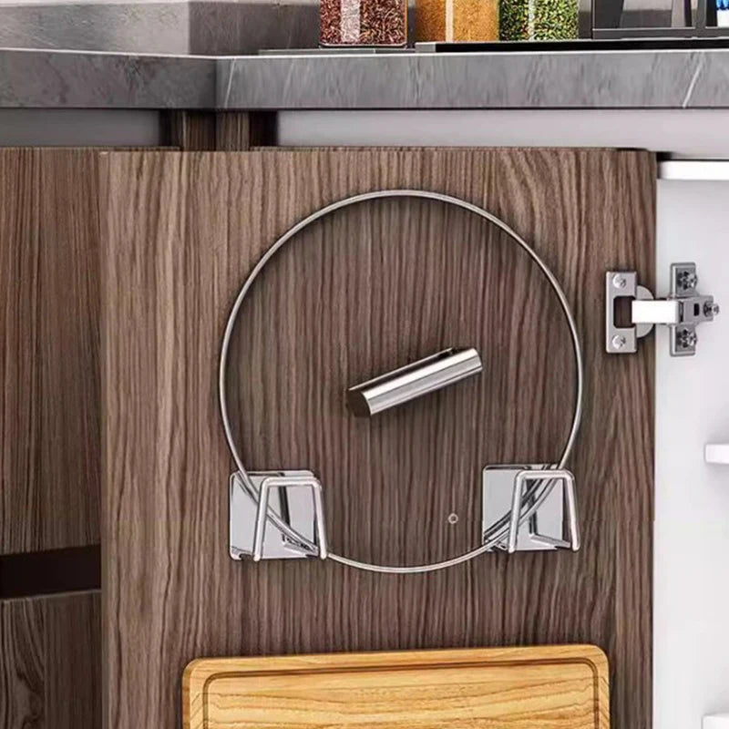 Stainless Steel Wall-Mounted Kitchen Storage Rack for Pots & Cutting Boards