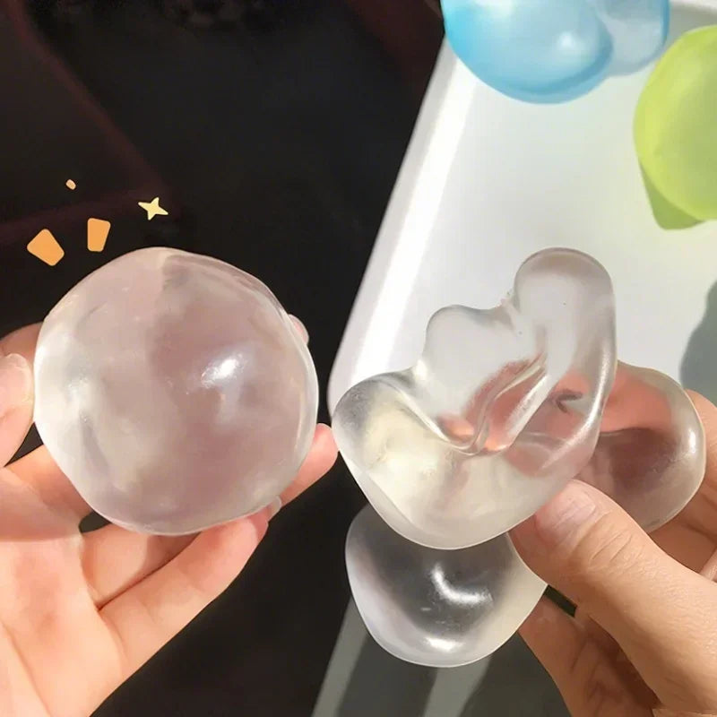 Transparent Coconut Oil Squeeze Toy - Sensory Fidget Stress Relief for Adults