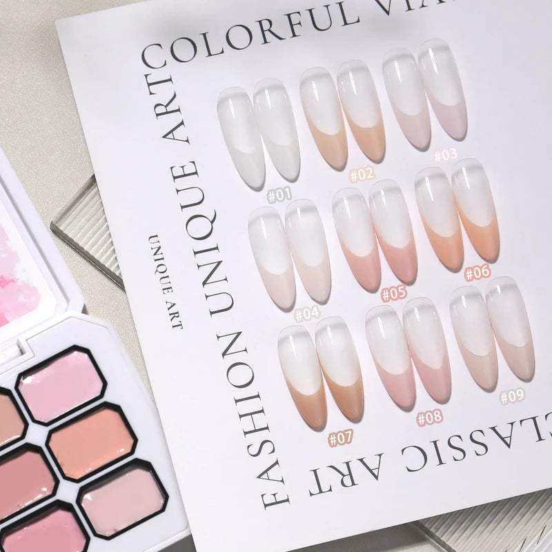 9-Color Solid Nail Polish Set - Gradient Gel Nail Art for Summer DIY & Salon Use