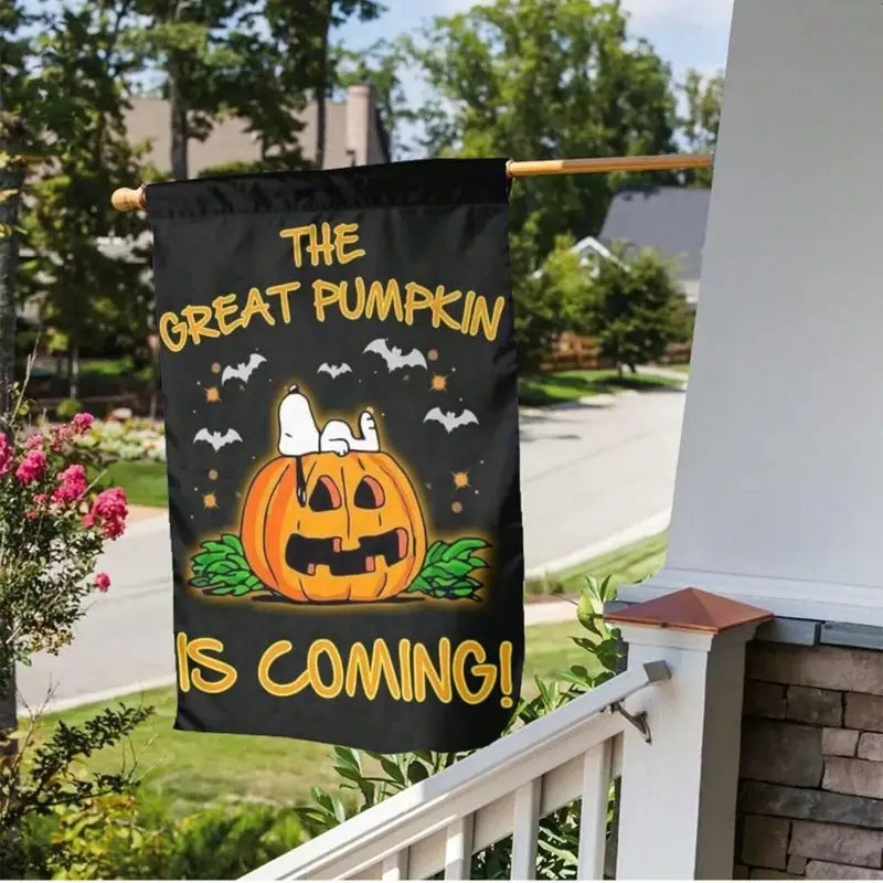 Double-Sided Pumpkin Ghost Garden Flag - Outdoor Yard Banner, Easy Hang, No Pole