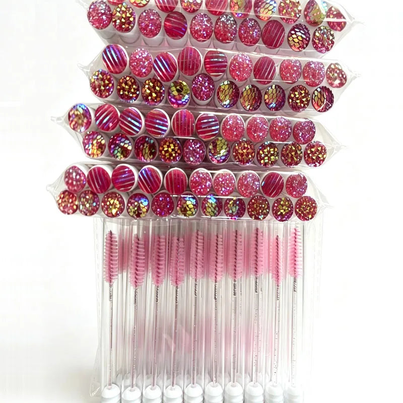 Disposable Eyelash Brush Tubes Pack - Dust-Proof Makeup Wands for Lash Care