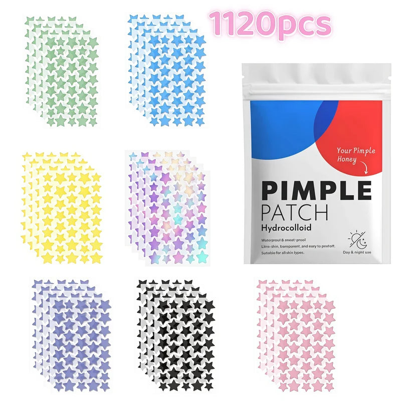 7-Color Star Acne Patch Set - Multi-Size Hydrocolloid Skin Covers for Acne Treatment