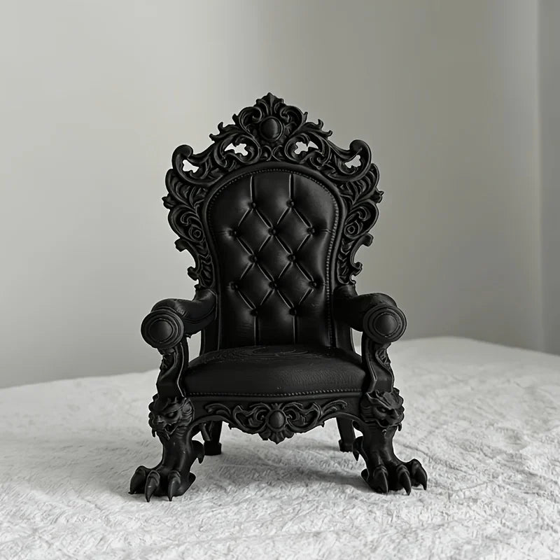 Gothic Style Thrones Display Stand - Medieval King Queen Decor, Dark Brown & Gold Variants