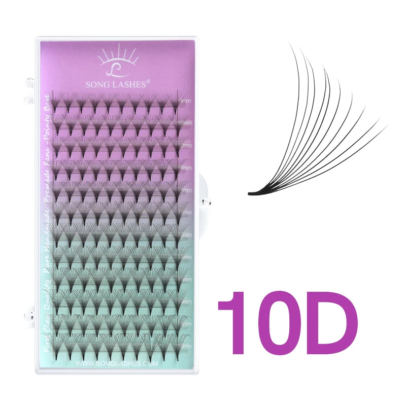 Premade Eyelash Fans 12 Rows Pointed Base for Lash Extensions - Professional Use