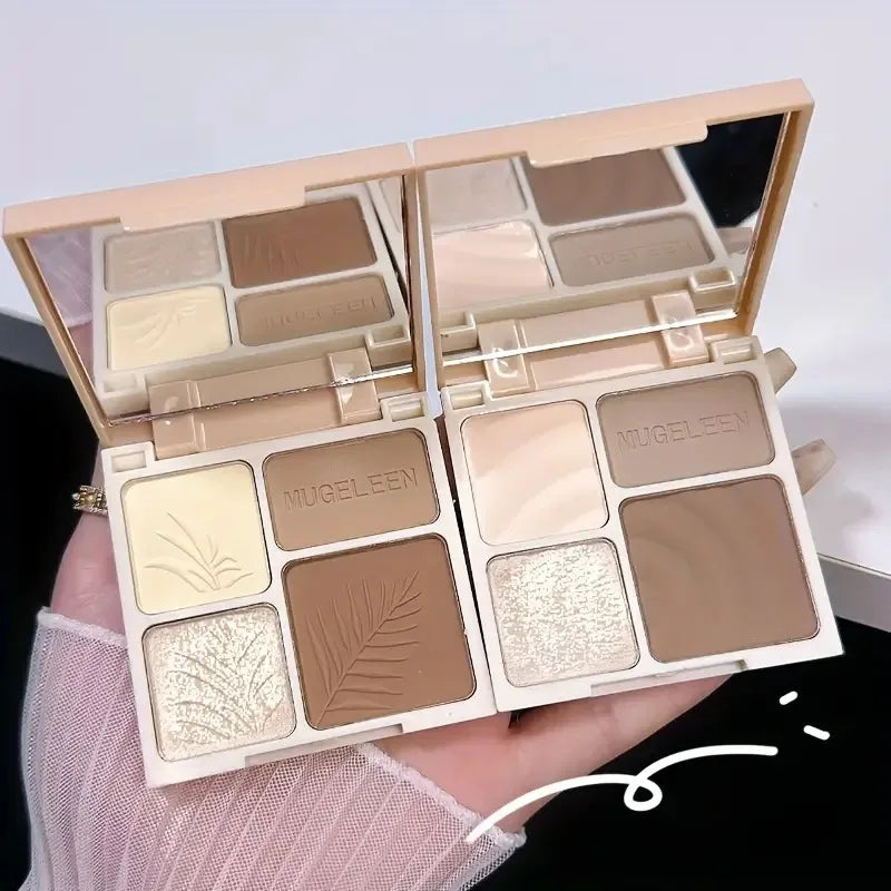 All-in-One Highlighting & Contouring Makeup Palette with Mirror - Multiple Colors