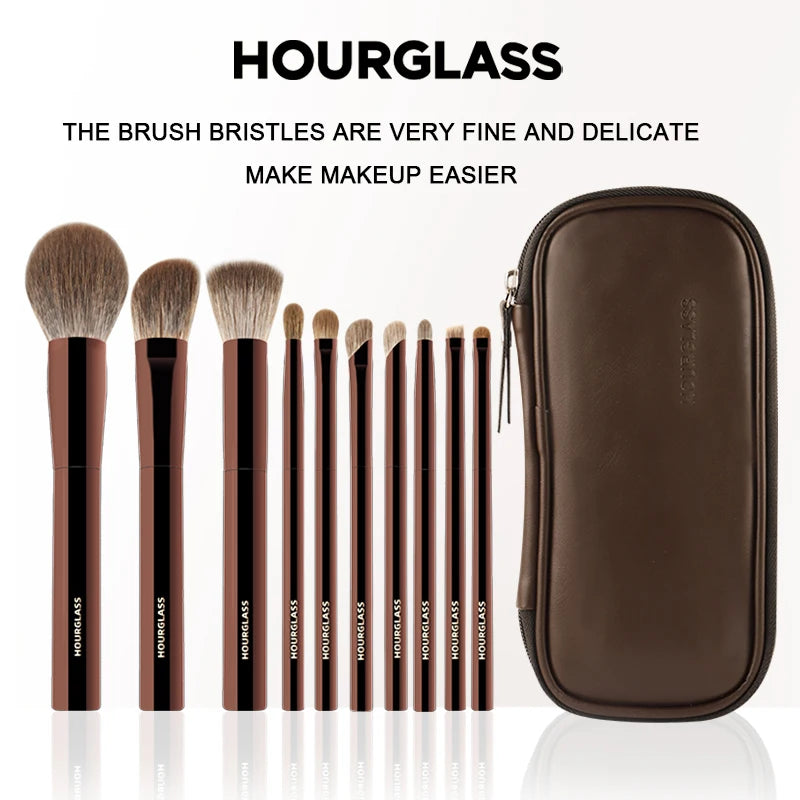 Makeup Brush Set 10 Pcs - Eyeshadow, Concealer, Face & Grooming Brushes