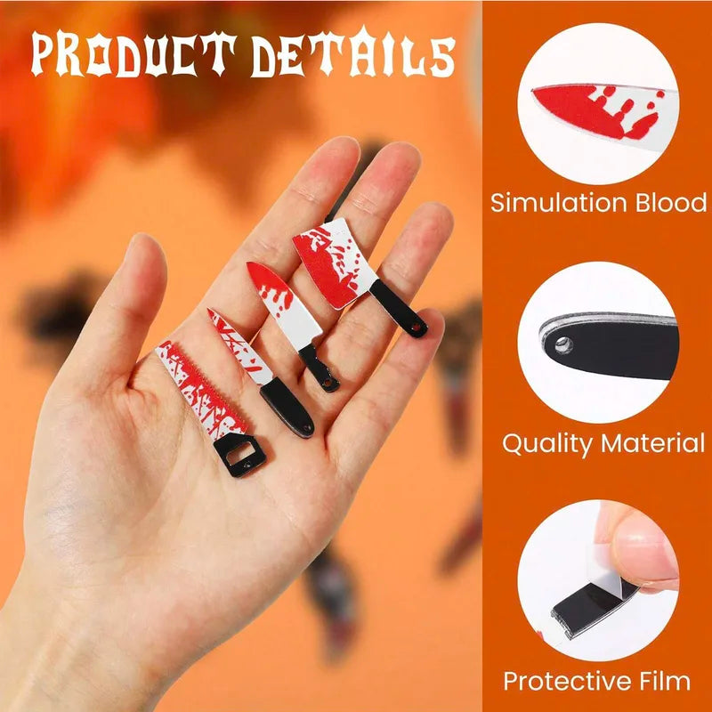 20 Fake Knife Charms for Jewelry Making Halloween Horror Pendants DIY Accessories