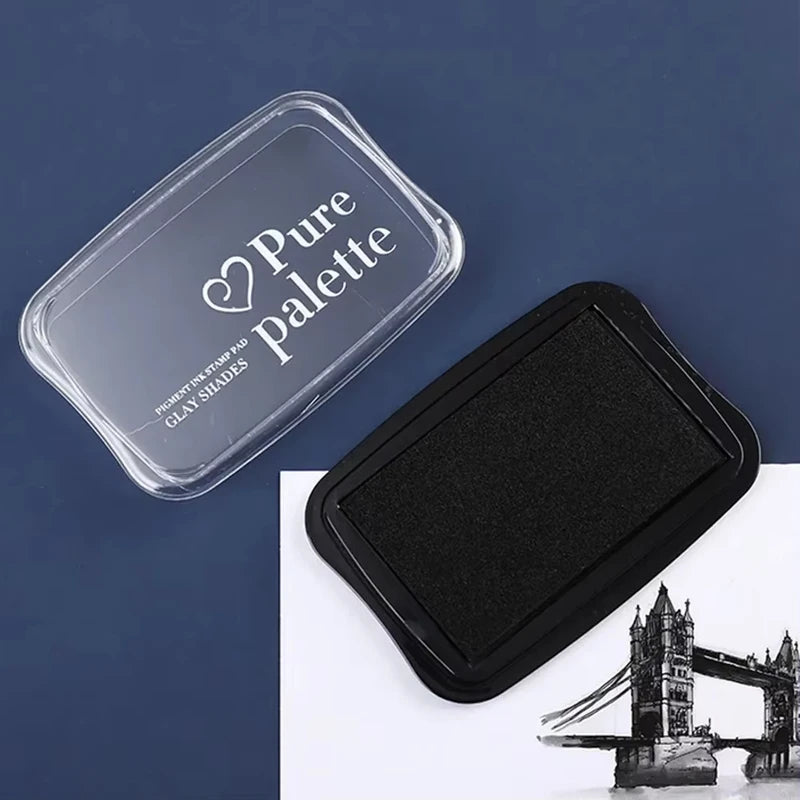 Solid Ink Pad Stamp Set - Black, Blue, Purple, Green & More