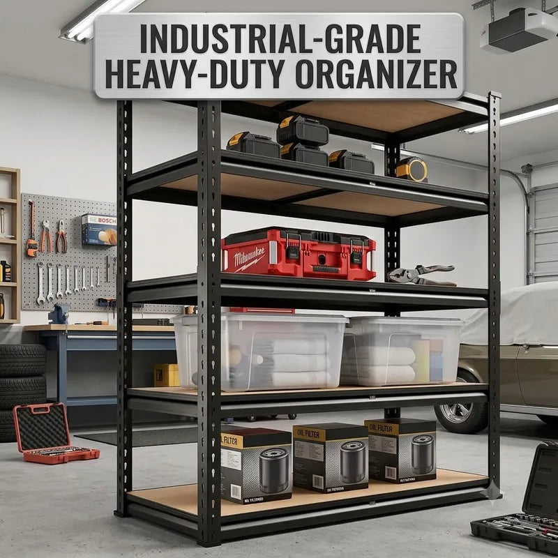 Heavy Duty Multi-Purpose Metal Storage Rack 5-Tier Utility Shelving Unit