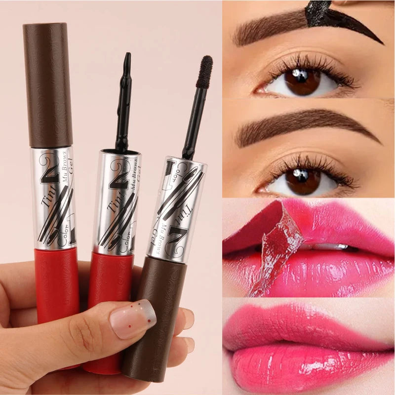 Dual-Ended Peel Off Eyebrow & Lip Tattoo Tint - Waterproof Long Lasting Makeup