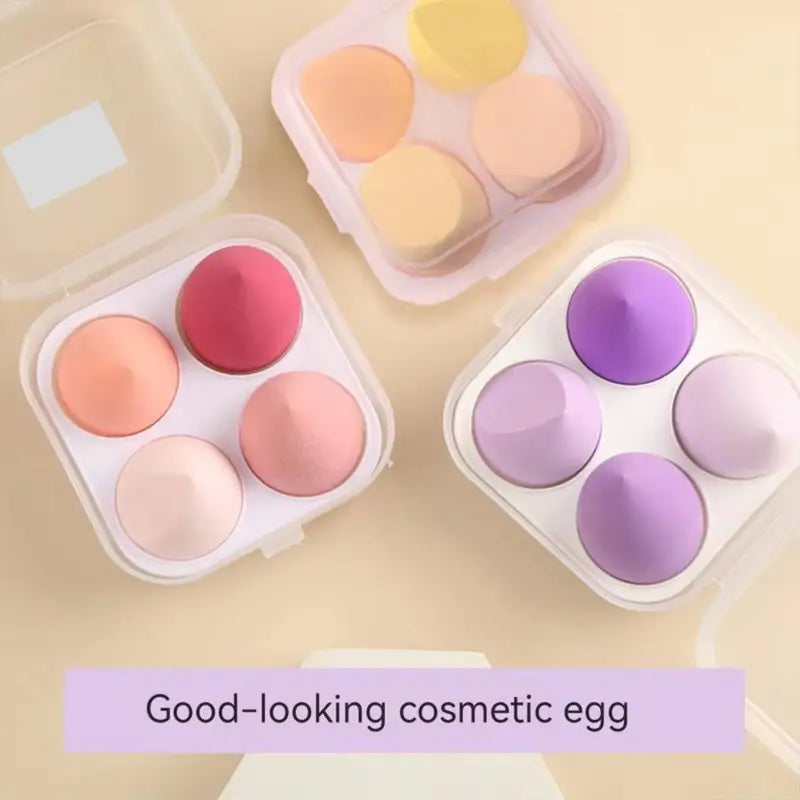 4PCS Makeup Sponge Set - Seamless, Hygienic, Smudging-Resistant Egg Beauty Blenders