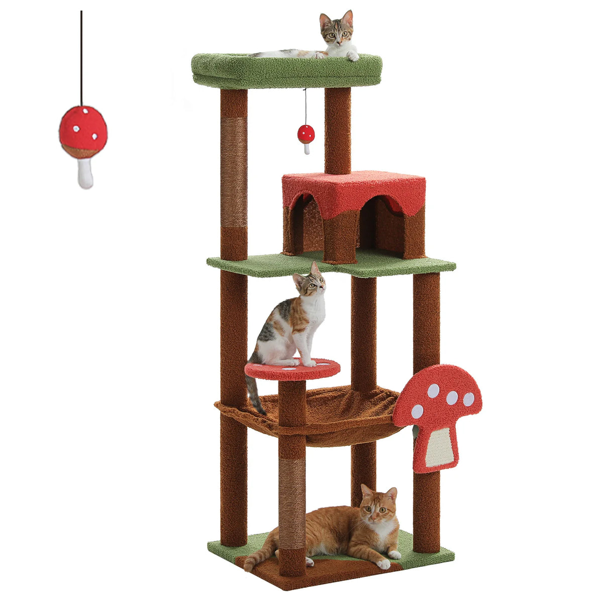Large Multi-Level Cat Tree Tower with Scratching Posts and Cozy Hammock