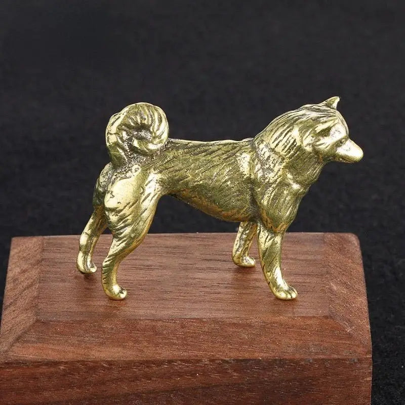 Miniature Dog Figurine - Retro Brass Animal Desk Decor Gift