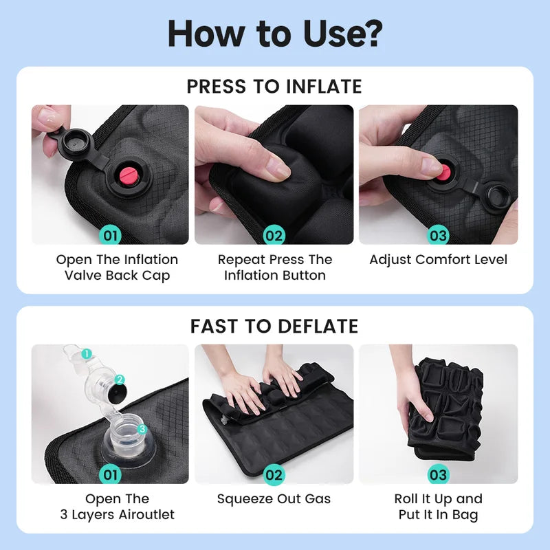 Ergonomic Inflatable Chair Cushion for Long Sitting, Office & Car Use, Adjustable