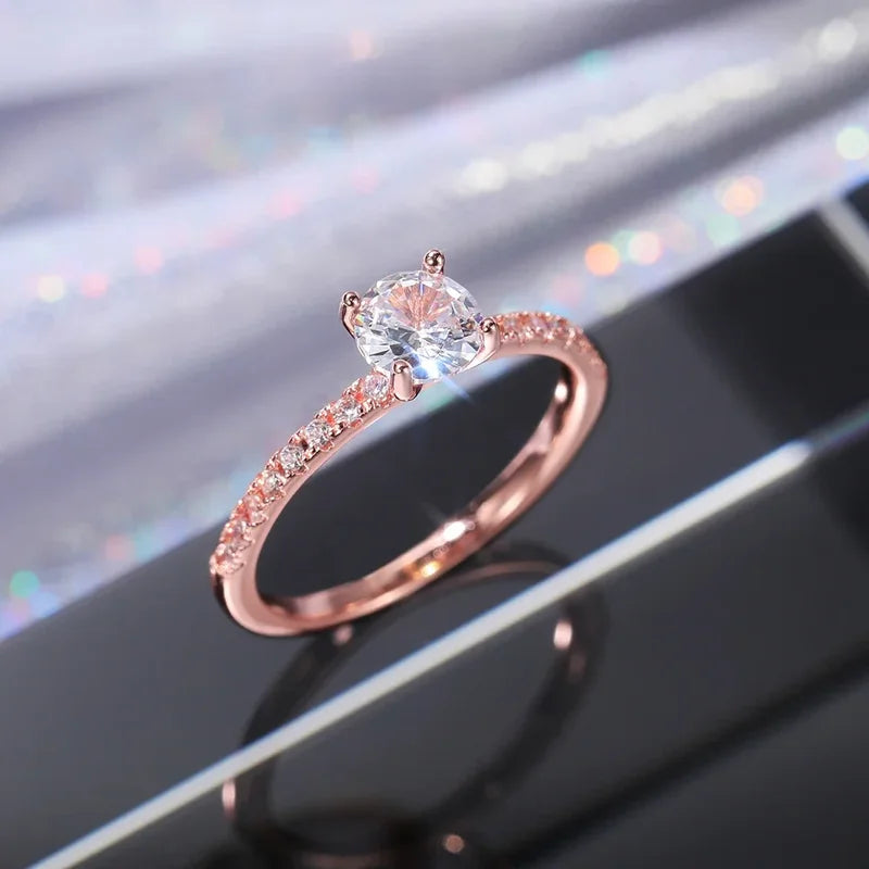 Elegant Women’s Wedding Band Eternity Ring with Zirconia - Thin, Luxurious Jewelry