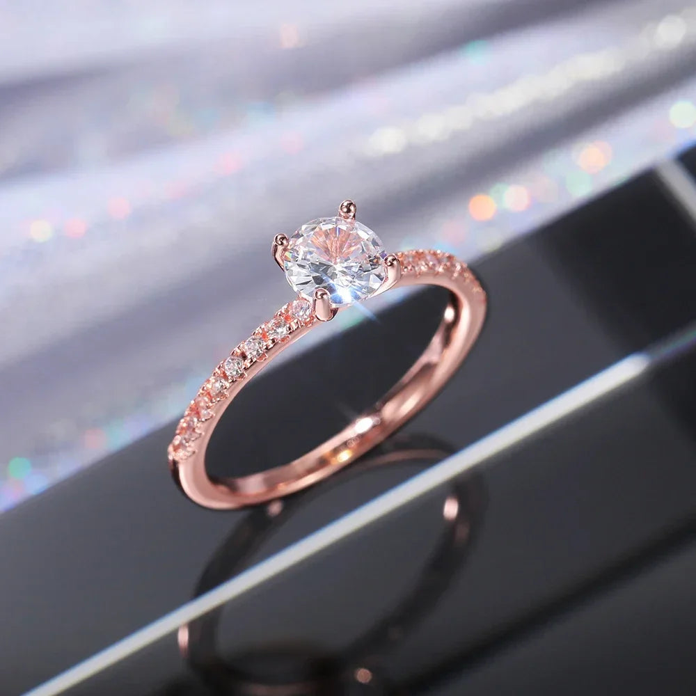 Elegant Women’s Wedding Band Eternity Ring with Zirconia - Thin, Luxurious Jewelry