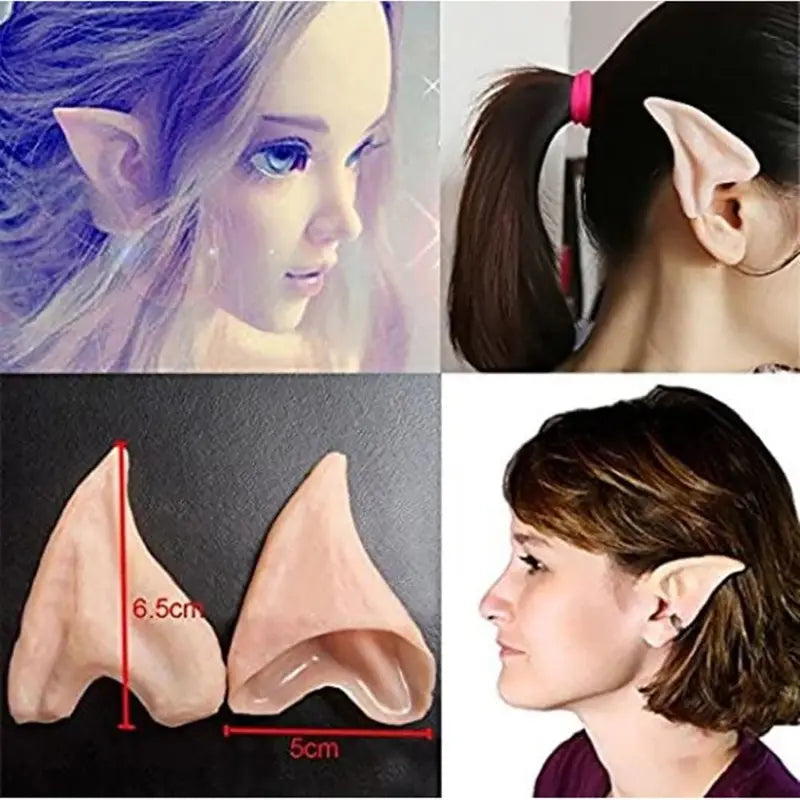 Elf Ear Prosthetic Accessories for Cosplay & Halloween Costume, Realistic & Comfortable