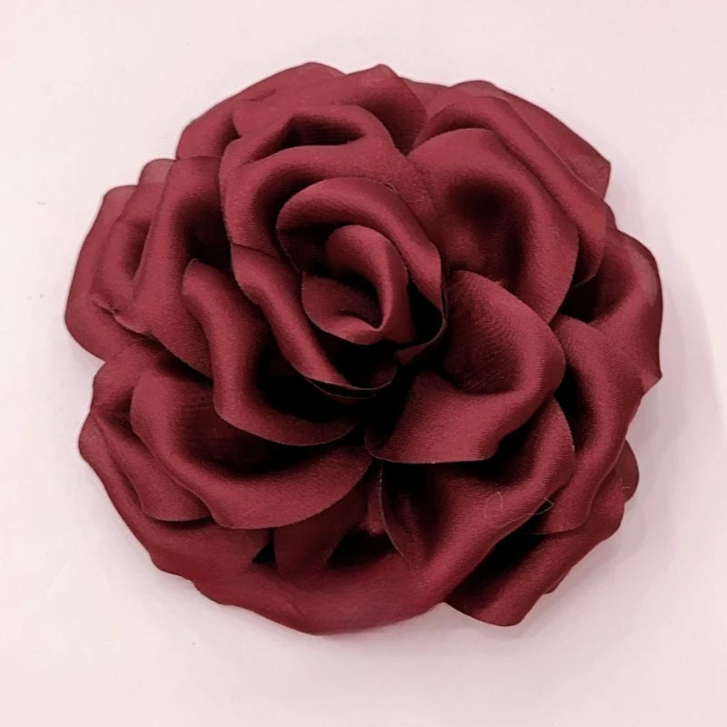 Handmade Fabric Rose Brooch for Women - Korean Fashion Lapel Pin, Wedding & Party Accessory