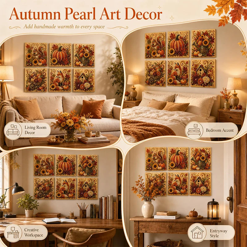 Autumn Pearl Painting Kit - 5D Diamond Art Crafts for Pumpkin Decor