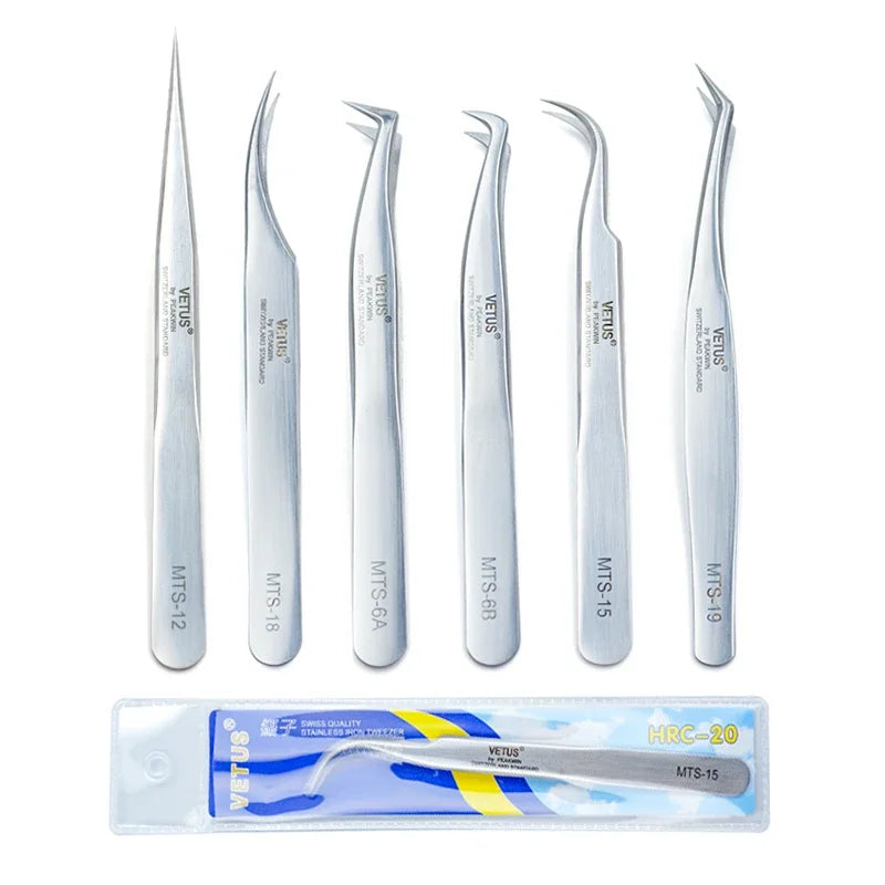 Eyelash Extension Tweezers Stainless Steel High Precision Anti-Static Makeup Tools