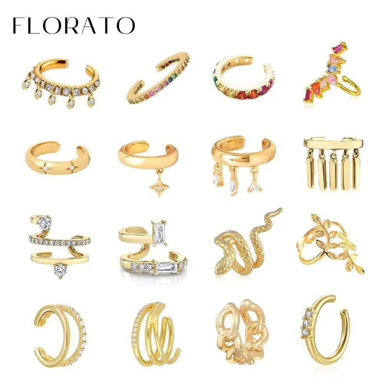 Minimalist CZ Ear Clips No Piercing Gold Silver Jewelry for Women