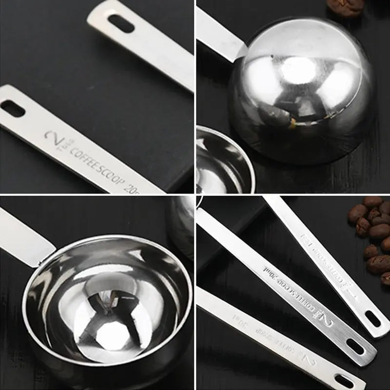 Stainless Steel Coffee Scoop Measuring Spoon Set - 5ML to 30ML, Multiple Colors