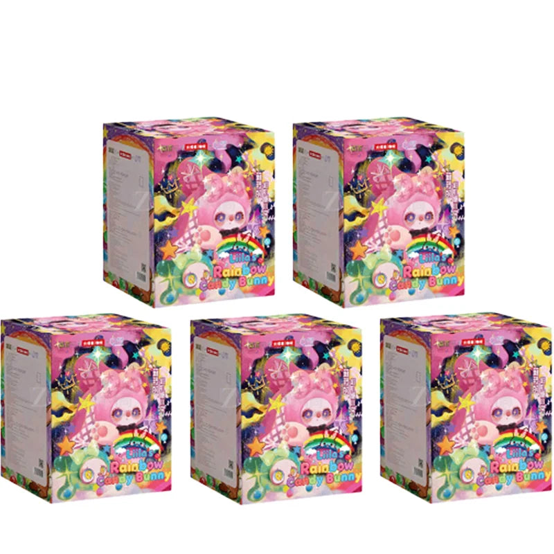 Rainbow Candy Bunny Series Blind Box Doll Keychain Toy Surprise Gift Set