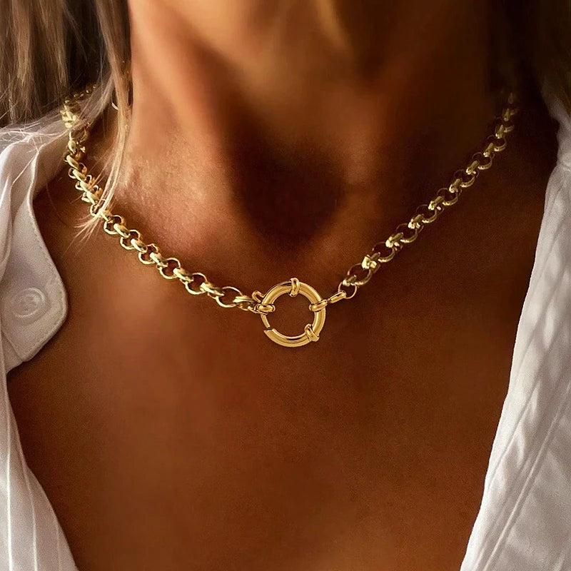 Minimalist Stainless Steel Necklace with Unique Collarbone Design – Versatile Jewelry Accessory