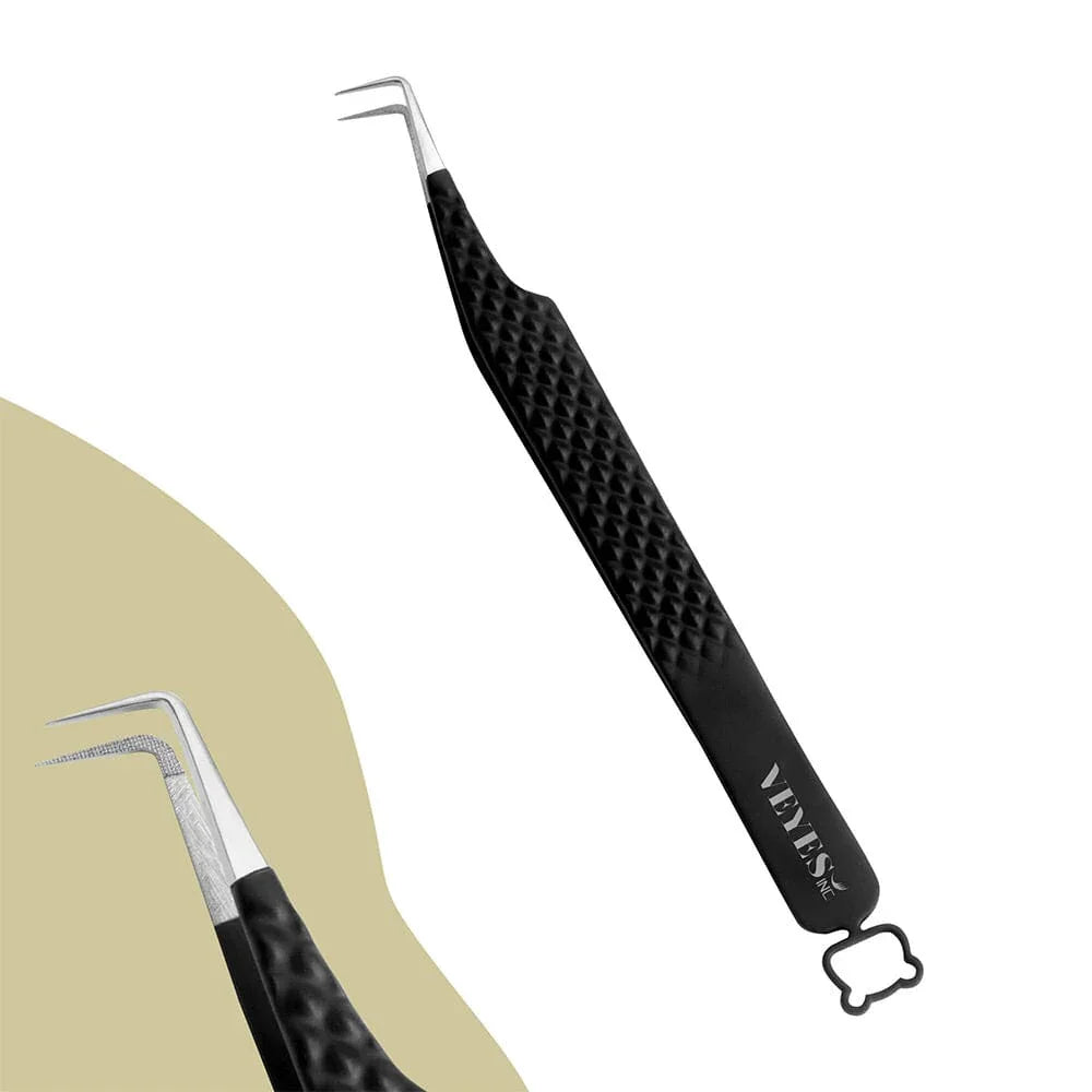 Professional Lash Tweezers for Eyelash Extensions - Stainless Steel, 90 Degree Precision
