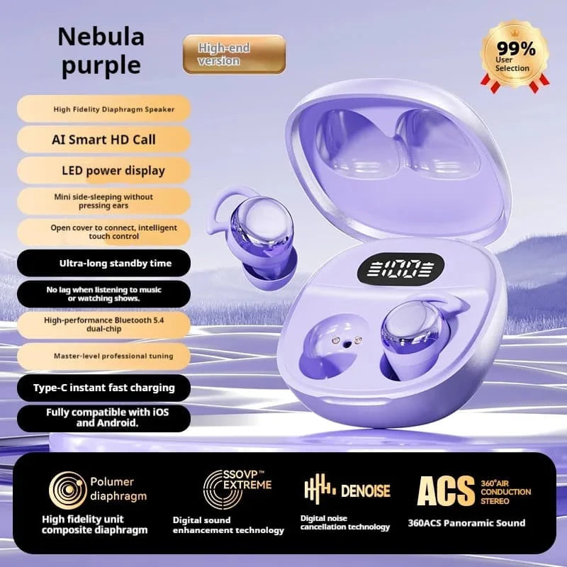 Wireless Earbuds with Touch Control, Long Battery Life, Mic & TWS Ear Clip Design