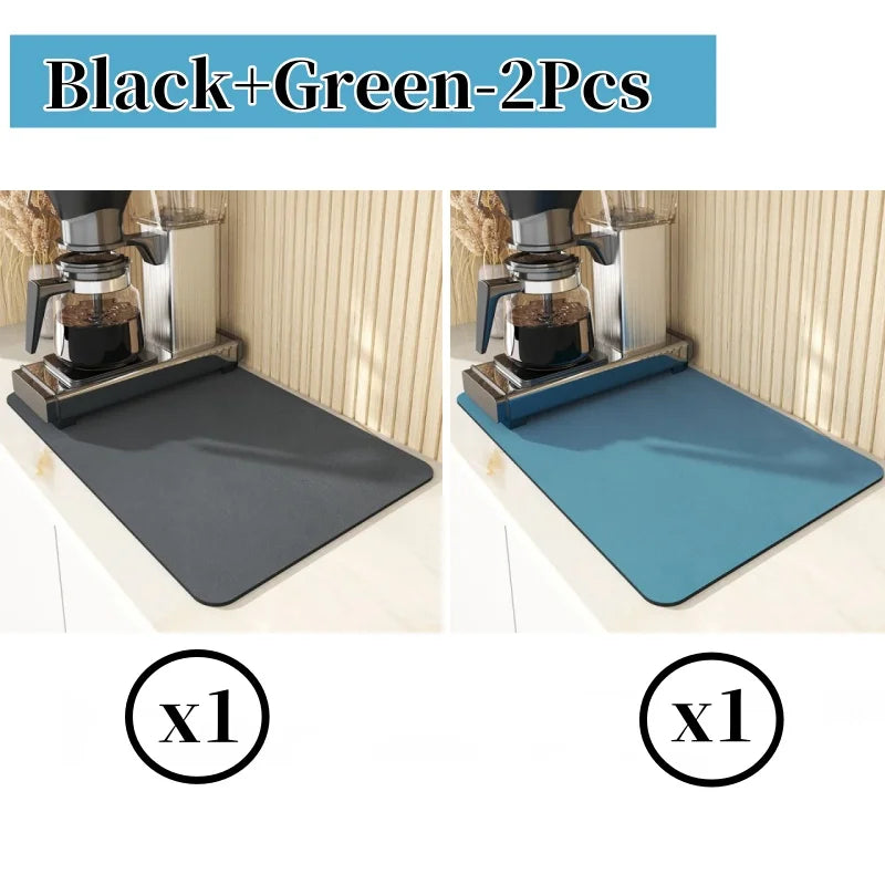 Large Absorbent Kitchen Drain Mat Non-Slip Draining & Drying Pad