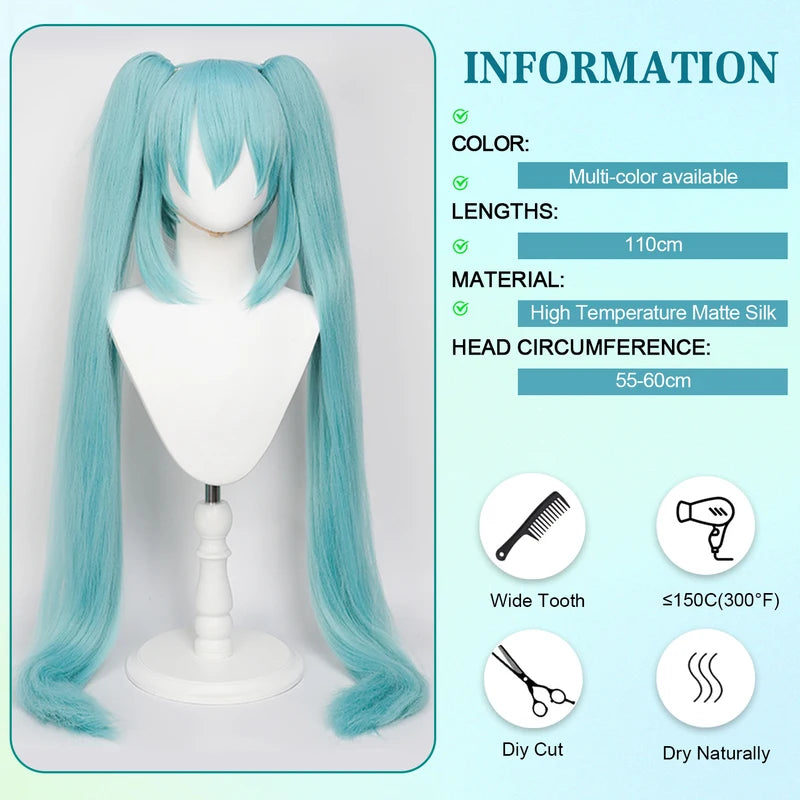 110cm Cosplay Wig for Women with Double Ponytails Halloween & Christmas