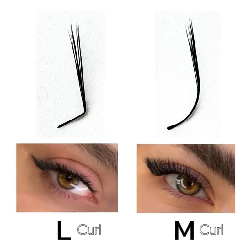 Pre-Made Volume Eyelash Fans Bundle 500 L & M Curl Lash Extensions