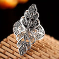 Retro Fashionable Hollow Petal Ring for Women Adjustable Jewelry