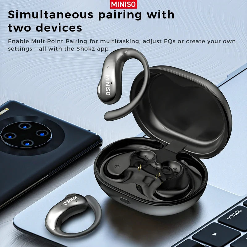 Wireless Bluetooth Earbuds with Touchscreen and AI Translation
