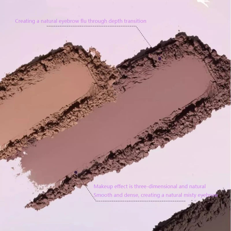 Vegan Eyebrow Powder Palette 3-Color Contour & Eye Makeup Kit - Professional Finish