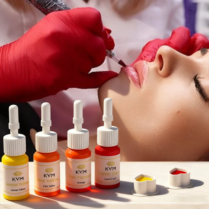 Tattoo Pigments Set 8pcs 5ml Semi-Permanent Lip & Skin Ink for Beauty Art