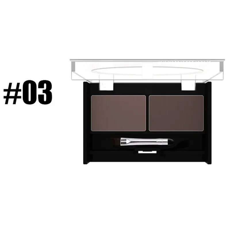 Eyebrow & Eyeshadow Makeup Kit - Waterproof 2-Color Powder Palette + Brush