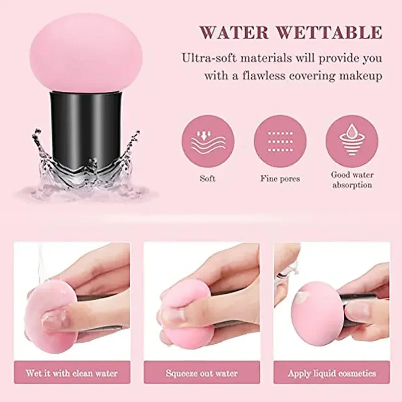 Dual-Use Mushroom Head Makeup Sponge for Foundation, Powder & Concealer
