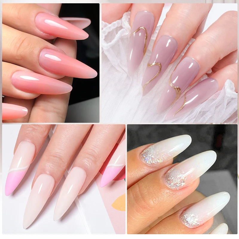 7ml Milky White Quick Extension Gel Nail Polish for Semi-Permanent Manicure