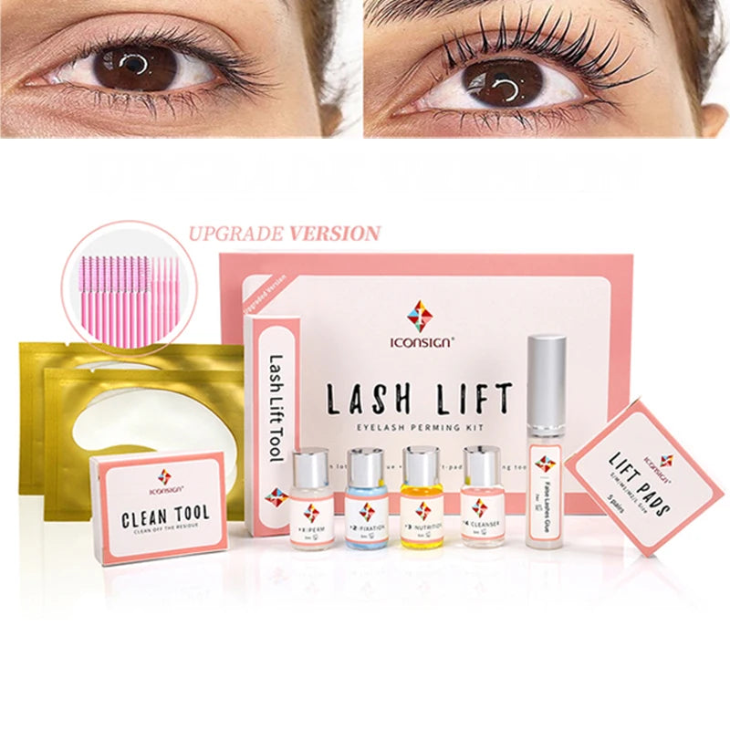 Lash Lift Kit with Eyelash Brushes & Pads - Long-Lasting Curl 6-8 Weeks