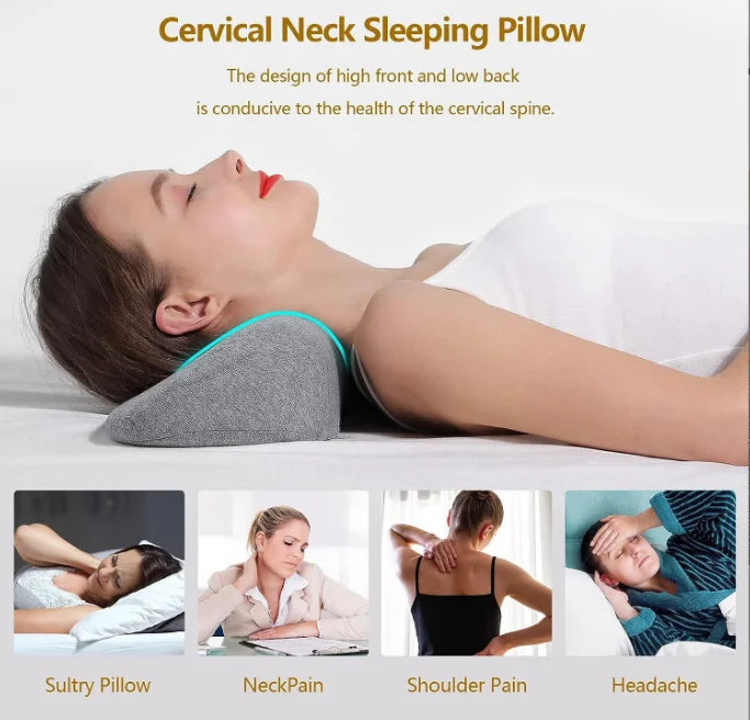 Memory Foam Cervical Neck Pillow for Pain Relief and Support